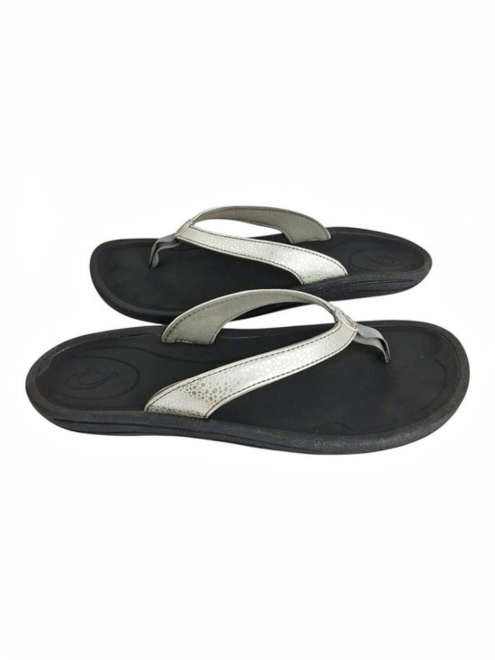 OluKai Kulapa Kai Womens 9 Silver Flip Flops Sandals 20198-2K40 Pewter Thong